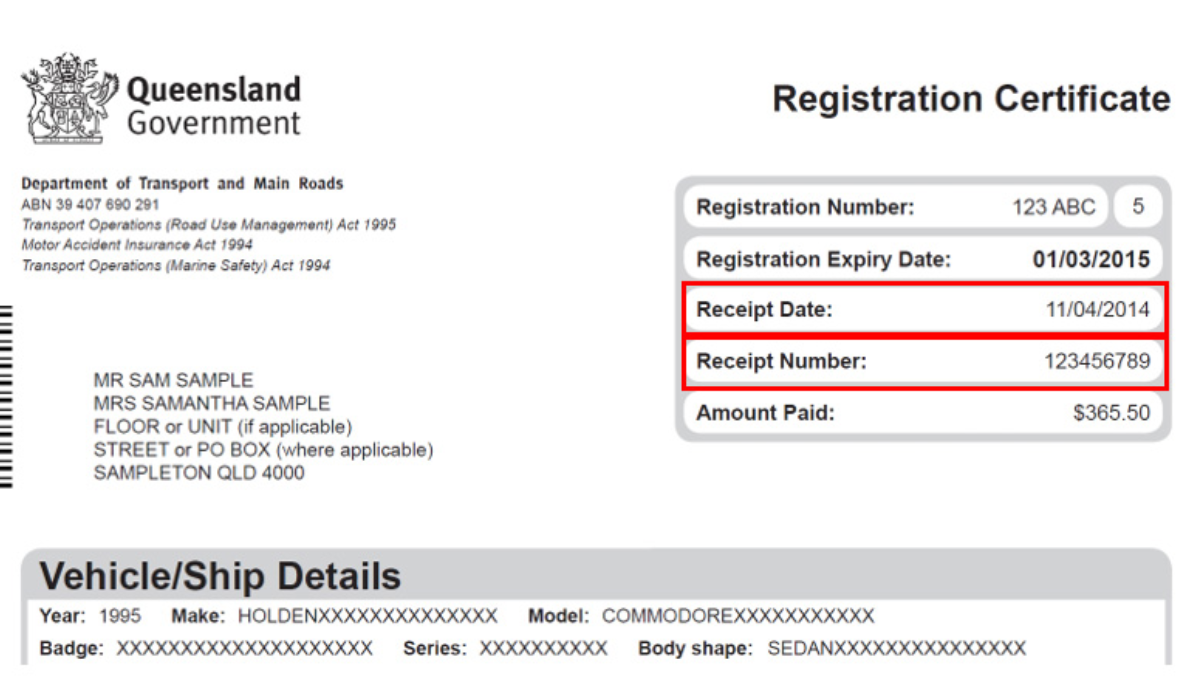 Registration certificate